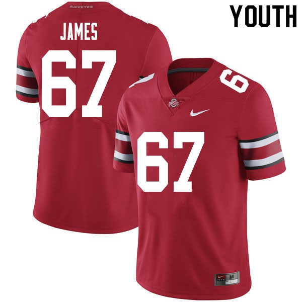 Ohio State Buckeyes #67 Jakob James Youth Player Jersey Red OSU86470